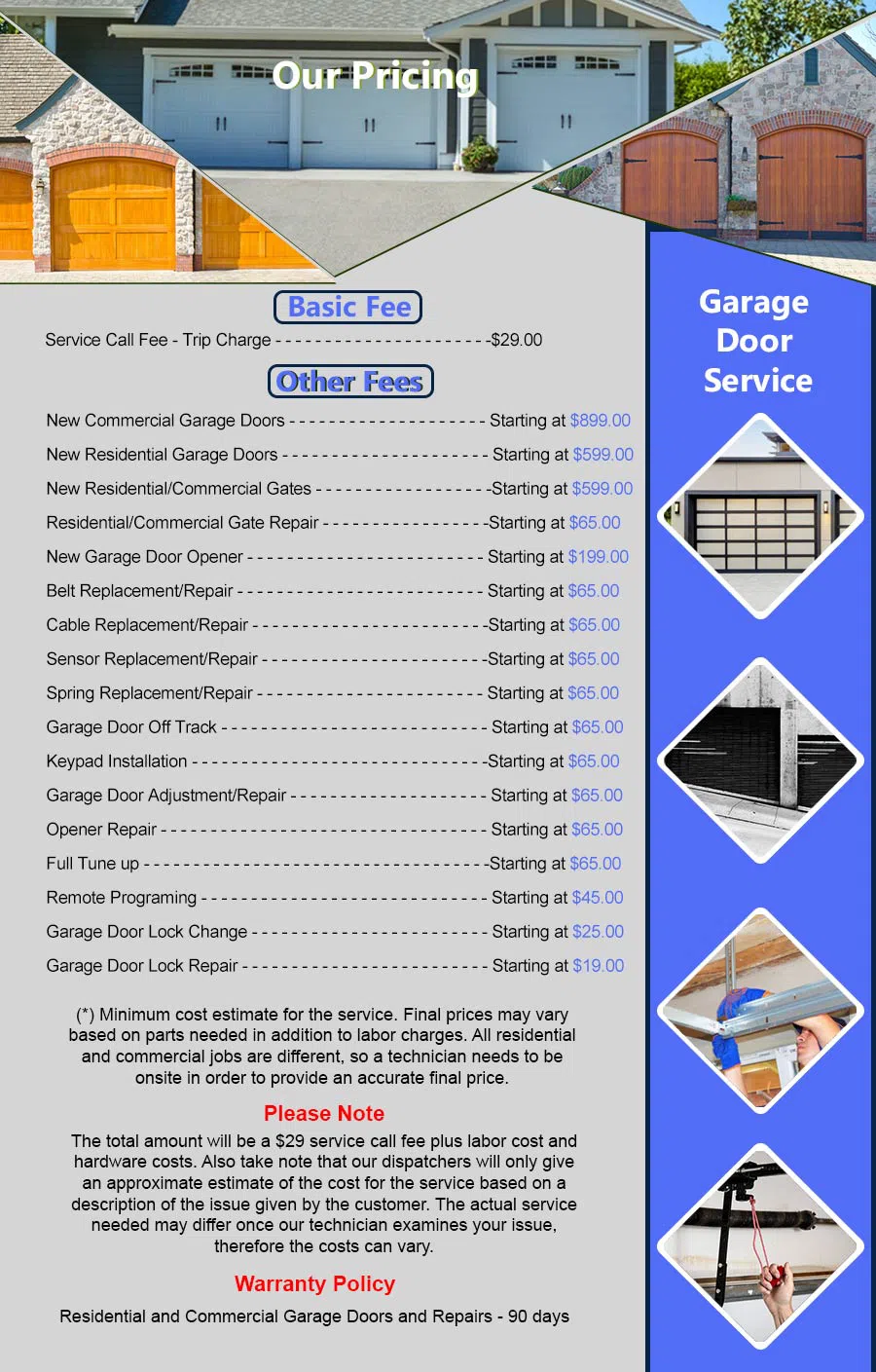 Metro Garage Door Service Santa Clarita, CA 661-390-9591
